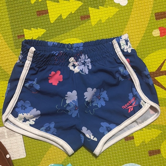 Reebok Blue Floral Athletic Shorts - Picture 1 of 3